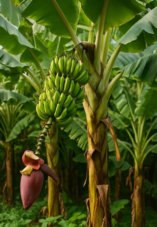 Bananas growing in Homestead, FL.
